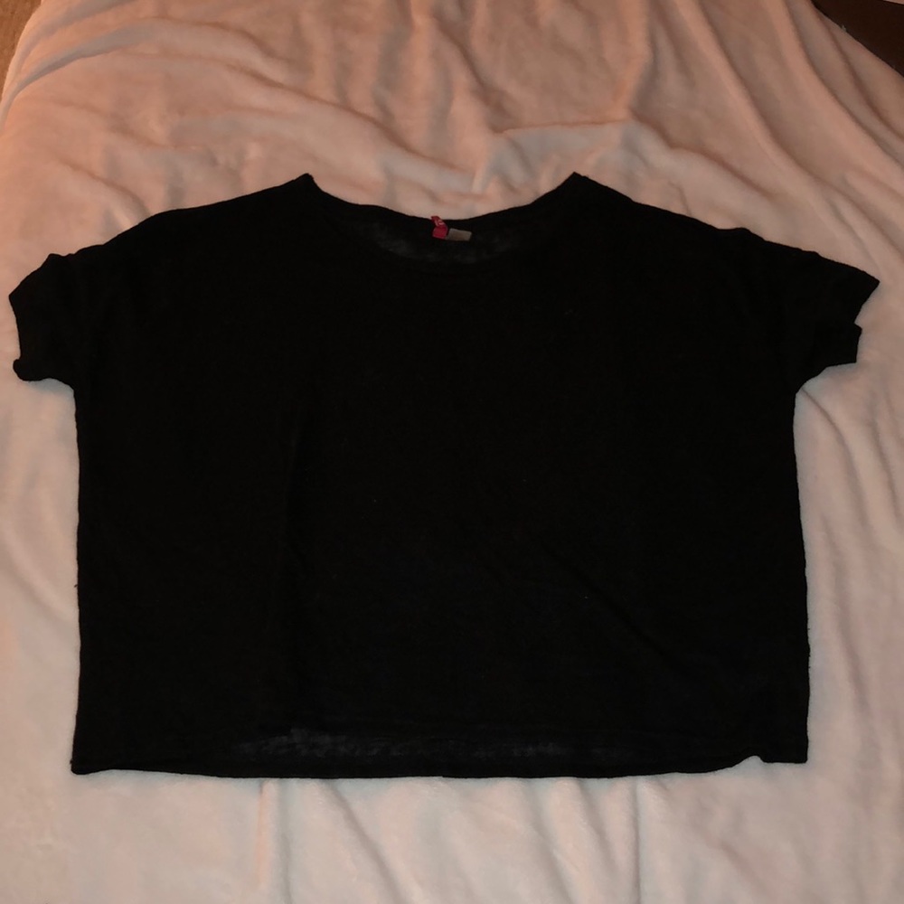 H&M Sheer Wide Fit Black Top